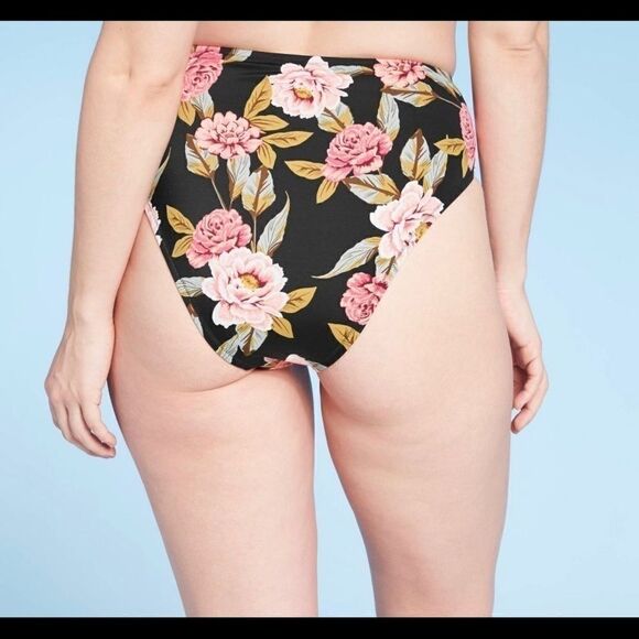 High leg, high waisted Floral scarf tie bikini D22 - Picture 5 of 10